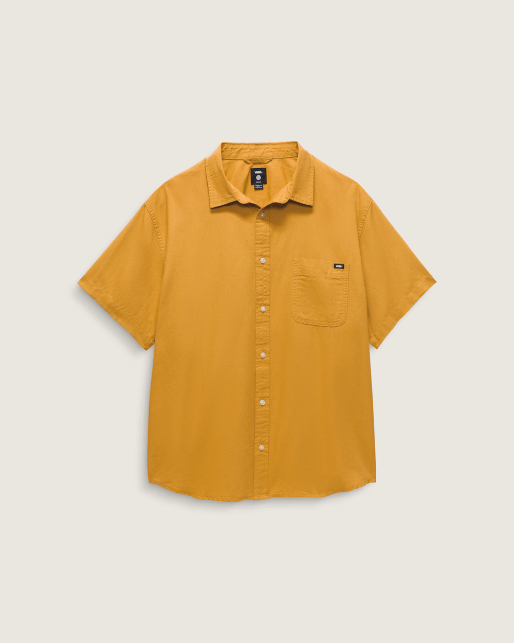 Men Vans Lawson Solid Woven Shirt in Harvest Gold Yellow