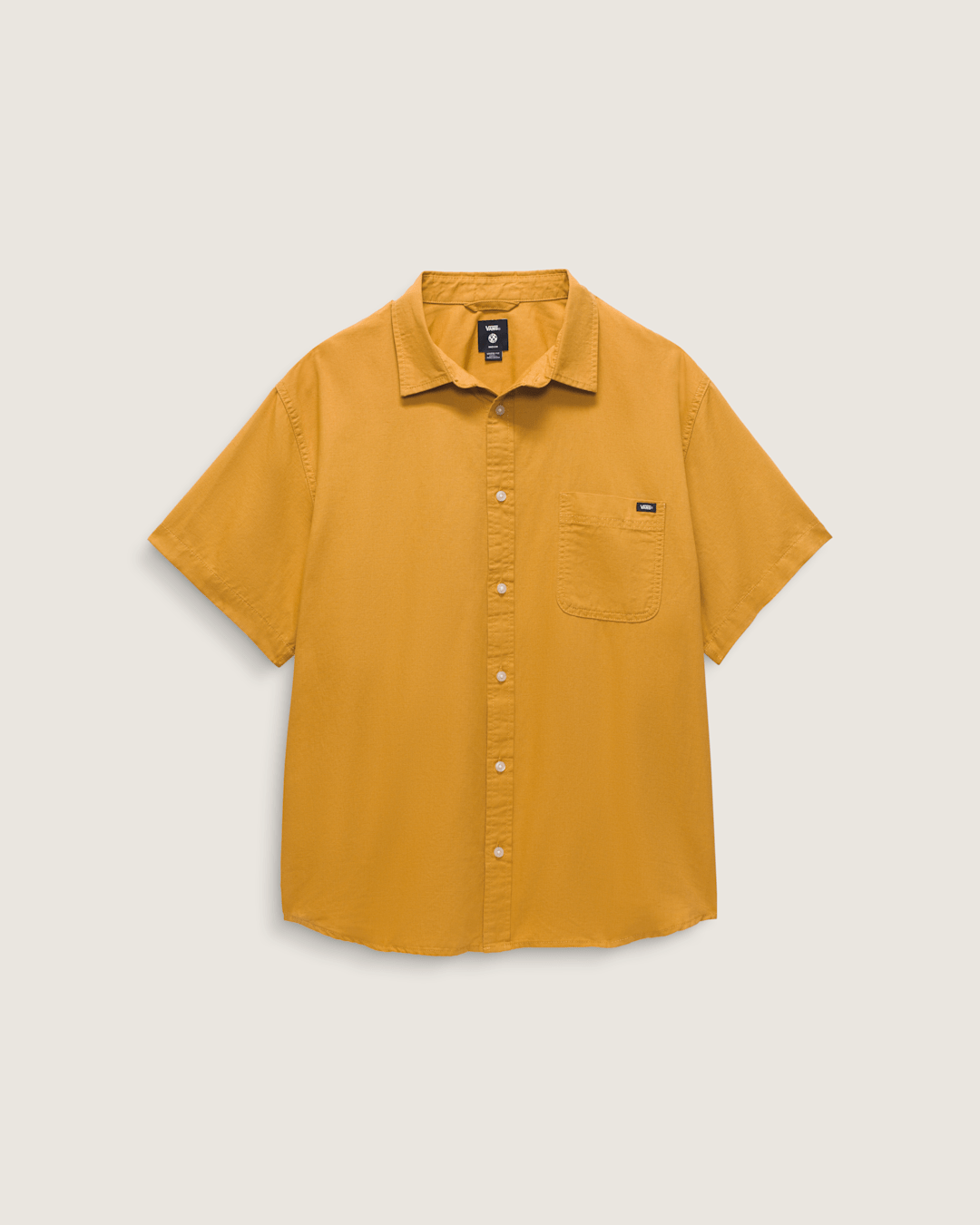 Men Vans Lawson Solid Woven Shirt in Harvest Gold Yellow