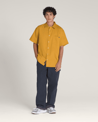 Men Vans Lawson Solid Woven Shirt in Harvest Gold Yellow