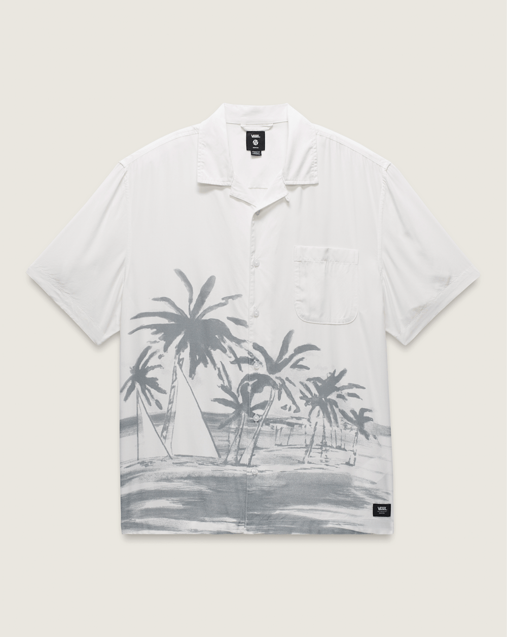 Men Vans Creswell Woven Shirt in White / Grey