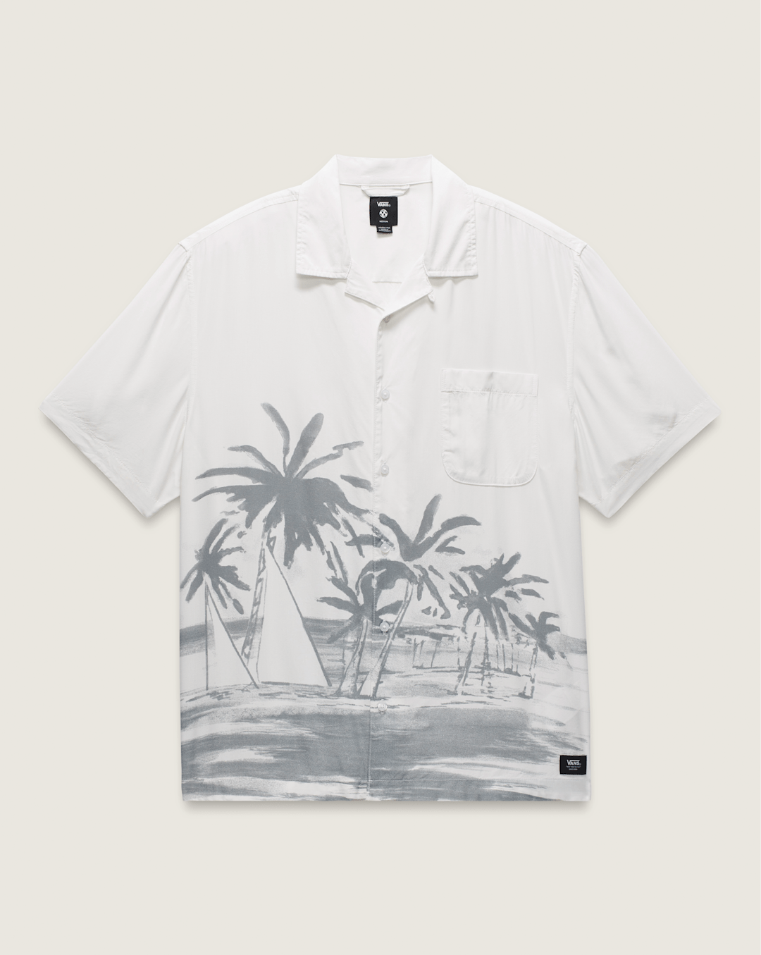 Men Vans Creswell Woven Shirt in White / Grey