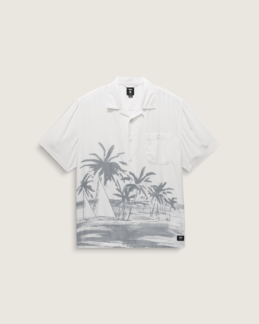Men Vans Creswell Woven Shirt in White / Grey