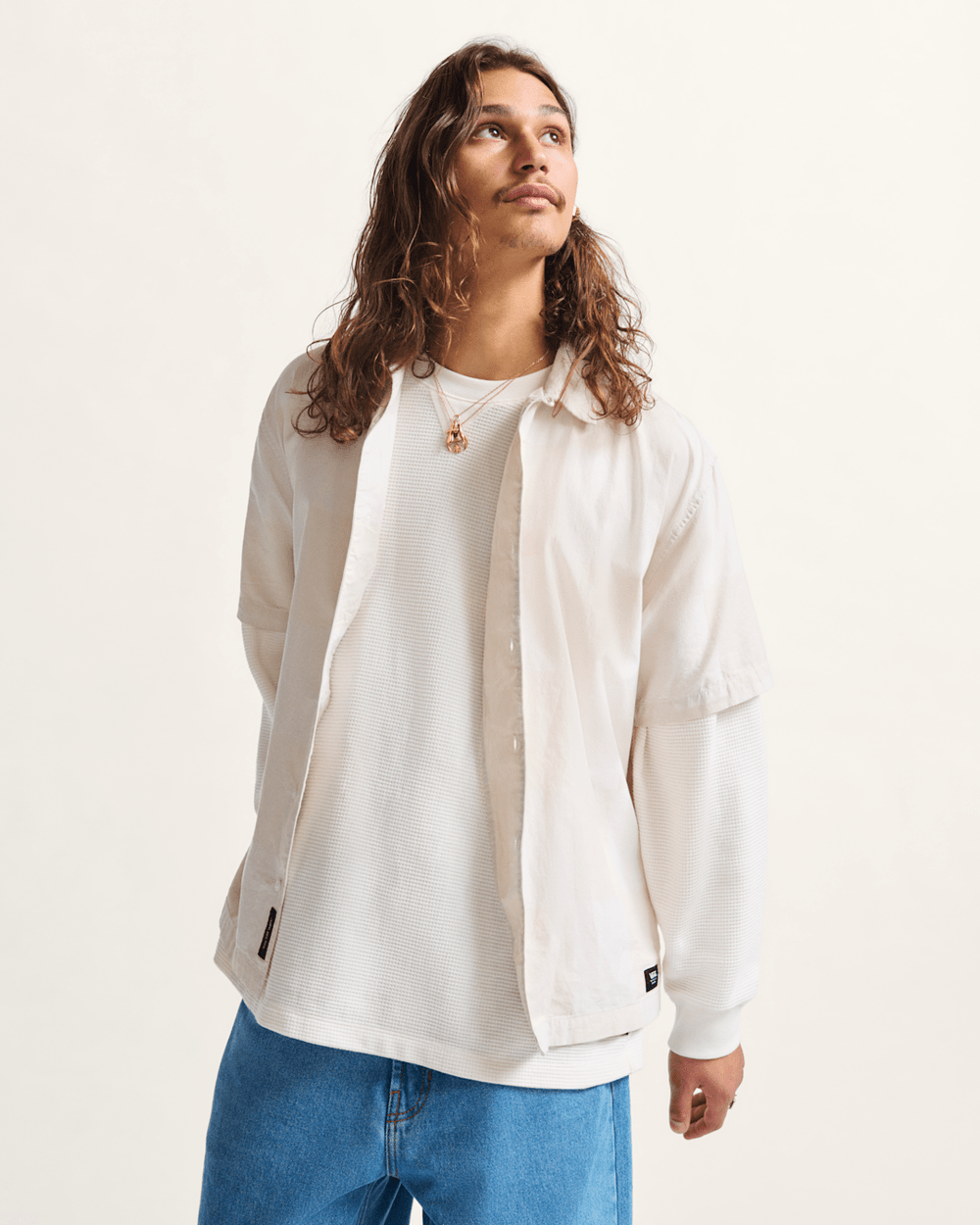 Men Vans Kessler Checkerboard Woven Shirt in Checkerboard White