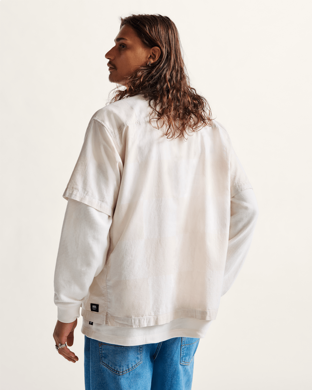 Men Vans Kessler Checkerboard Woven Shirt in Checkerboard White