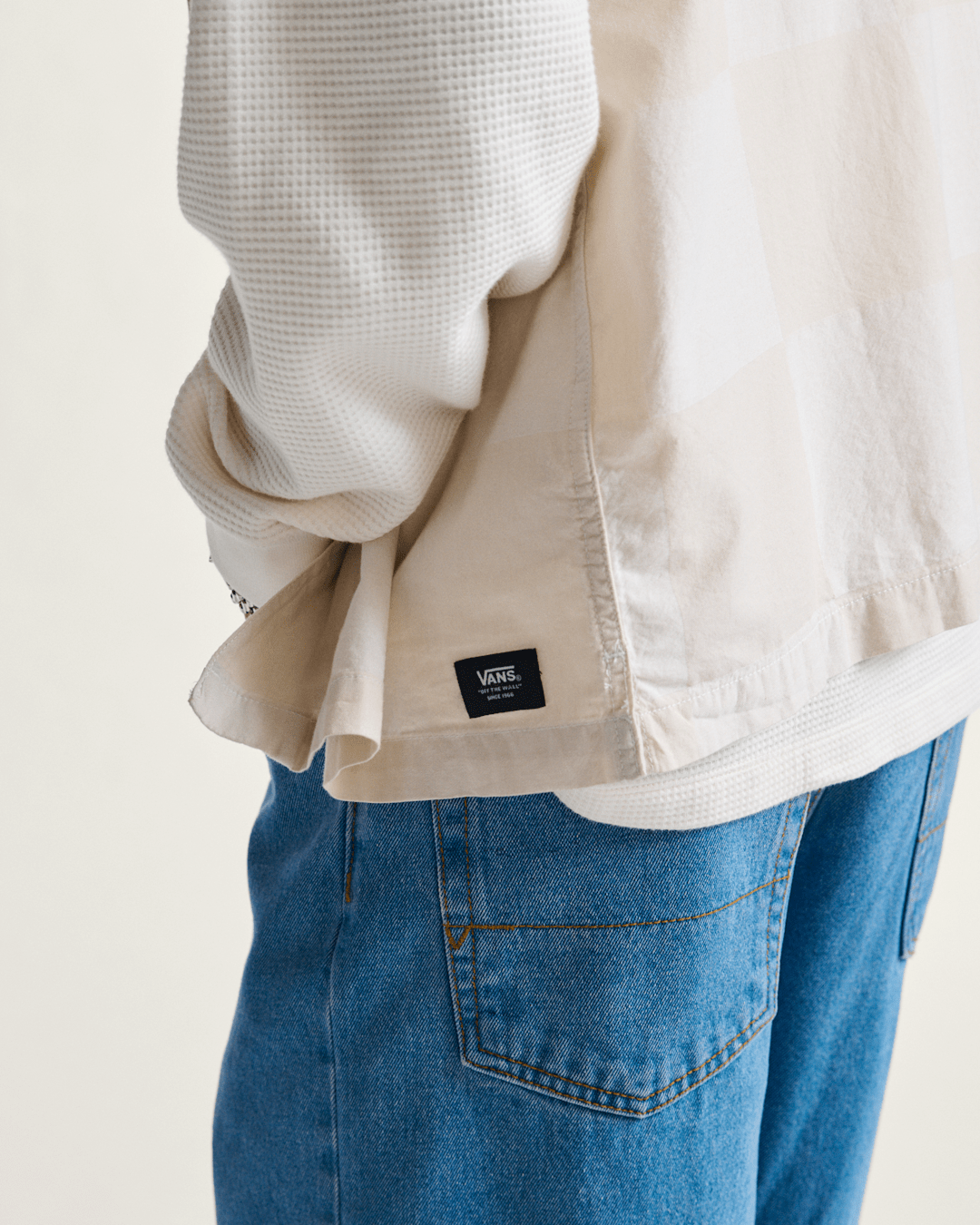 Men Vans Kessler Checkerboard Woven Shirt in Checkerboard White