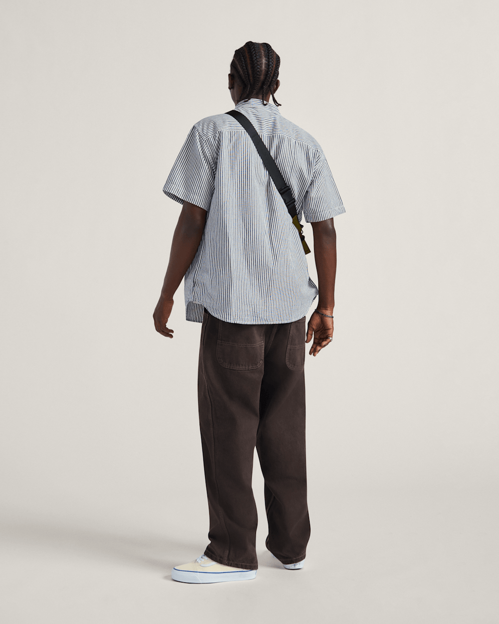 Men Vans Skate Check-5 Loose Denim Pants in After Dark Brown
