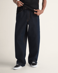 Men Vans Check-5 Baggy Denim Pants in Dark Rinse Blue