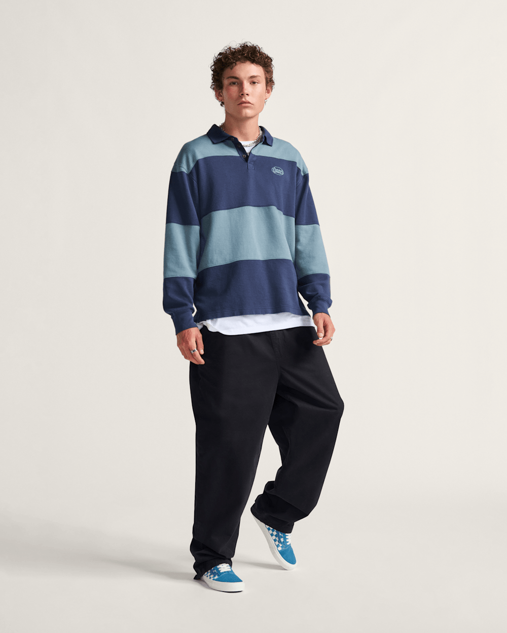 Men Vans Range Baggy Tapered Elastic Waist Pant Black