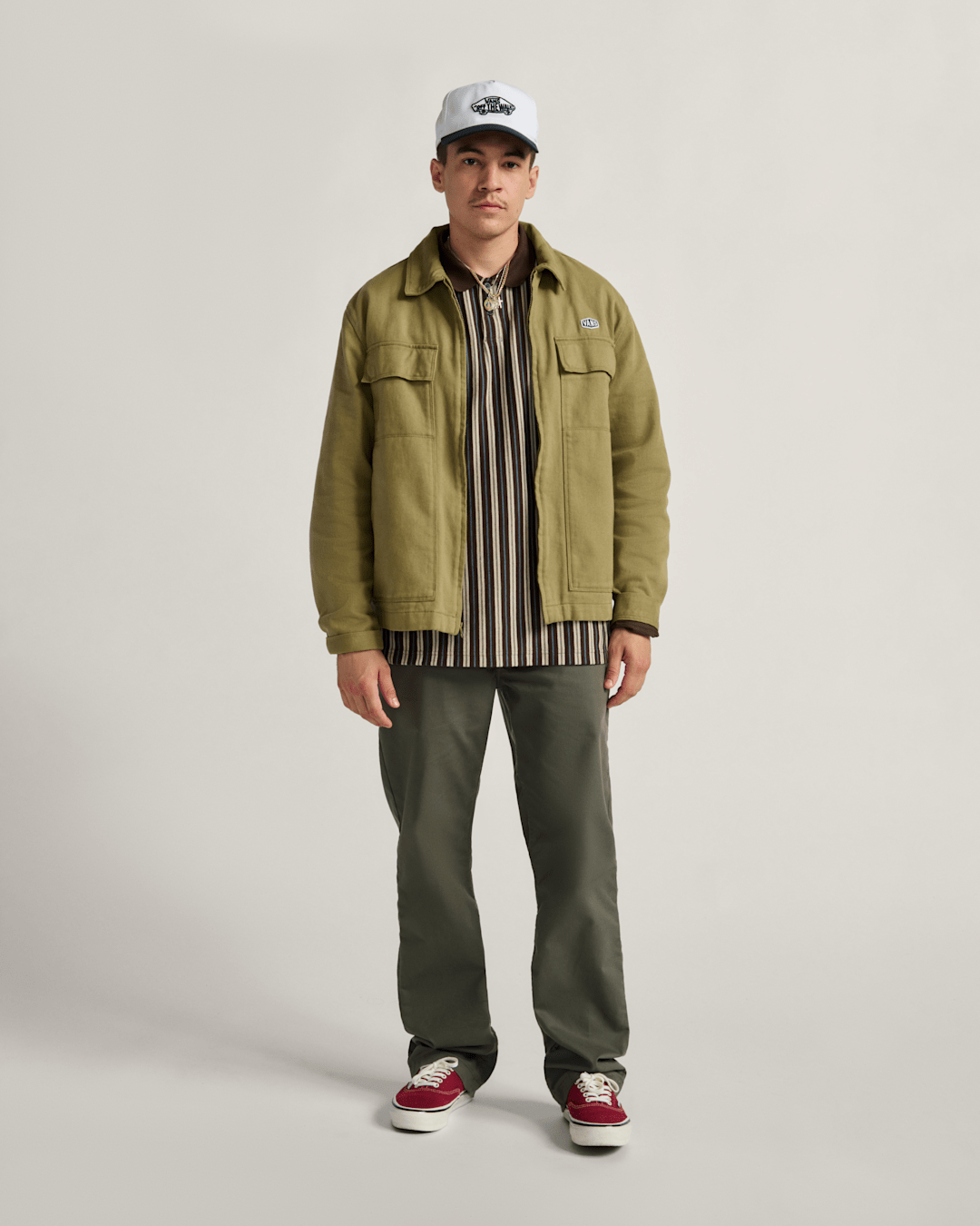Men Vans Authentic Chino Relaxed Pants in Grape Leaf Green