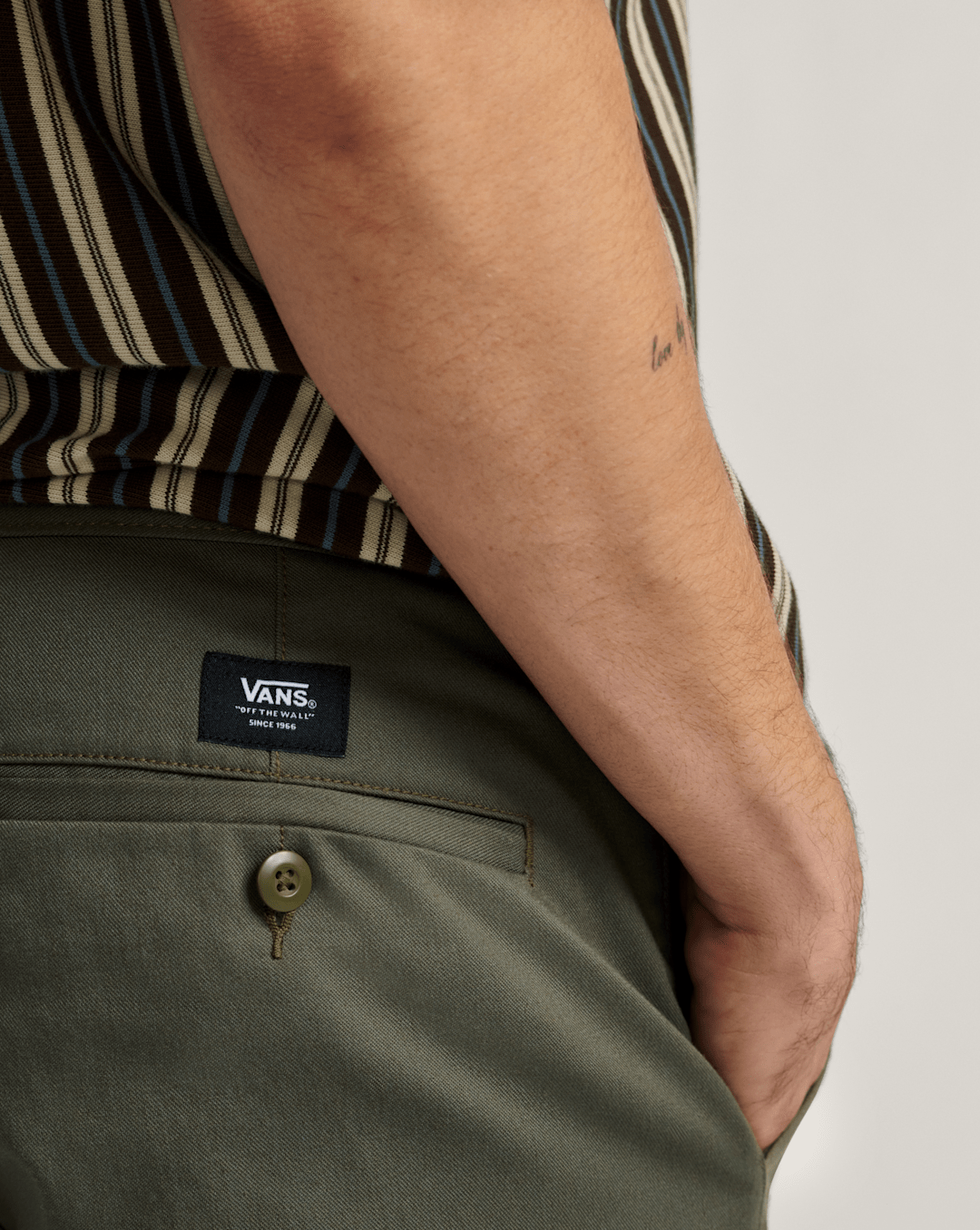 Men Vans Authentic Chino Relaxed Pants in Grape Leaf Green