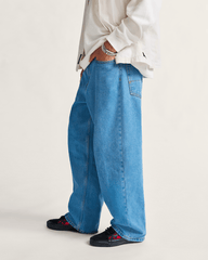 Men Vans Check-5 Baggy Denim Pants in Stonewash Blue