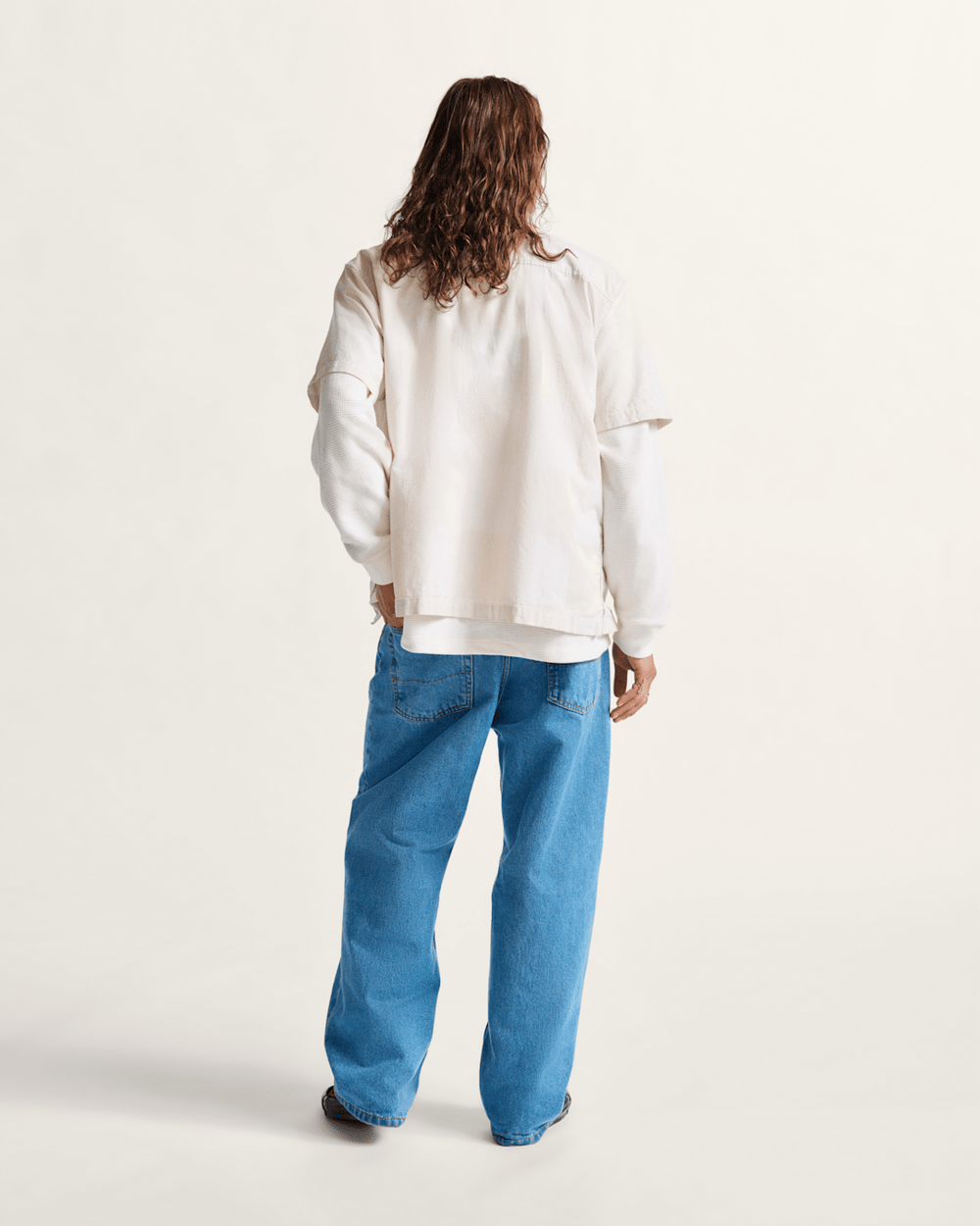 Men Vans Check-5 Baggy Denim Pants in Stonewash Blue