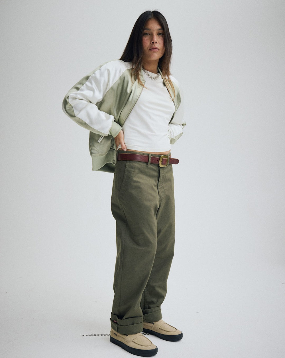 Men Vans Authentic Chino Straight Pant in Mossy Olive Green