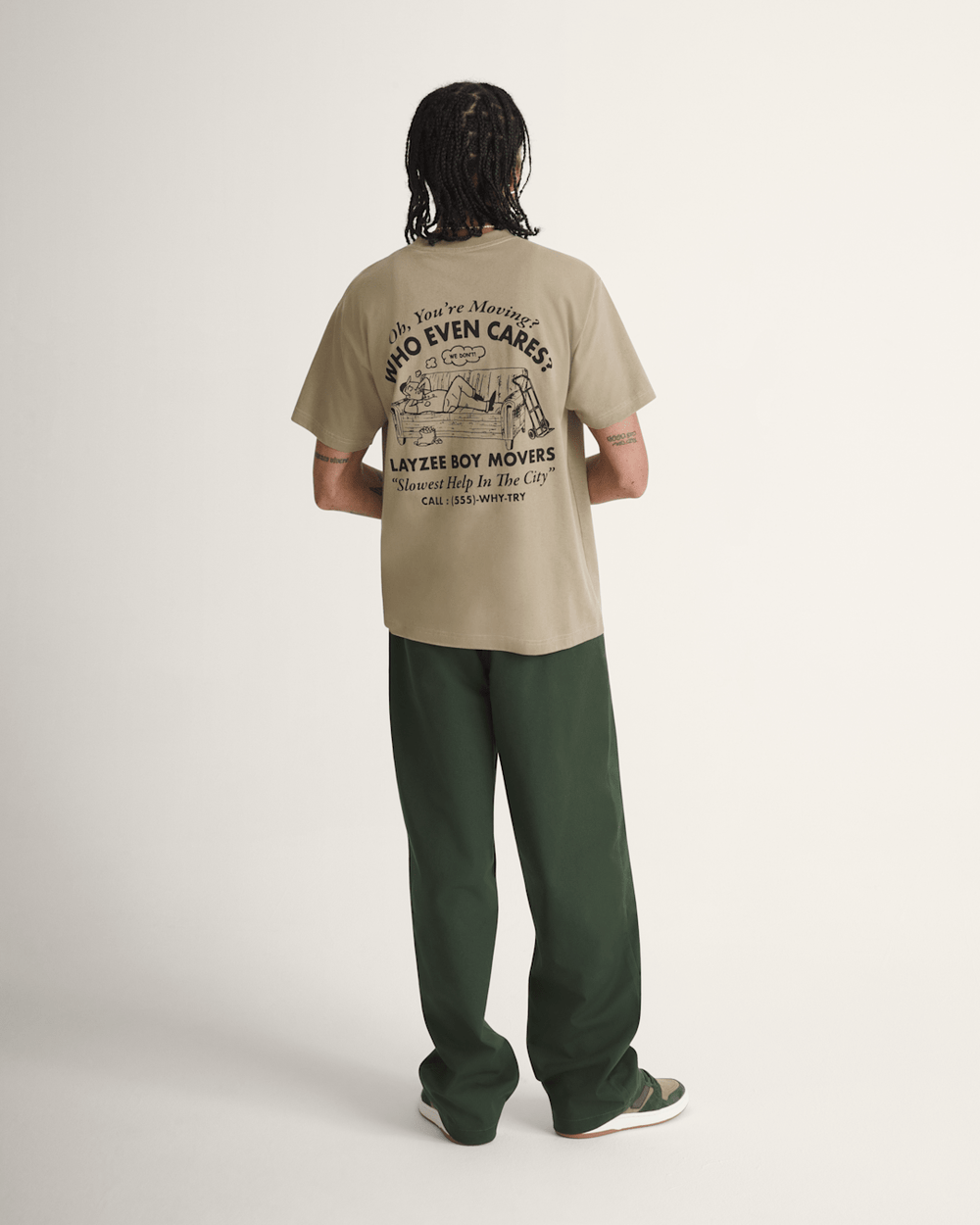 Men Vans Authentic Chino Loose Pants in Dried Kelp Green