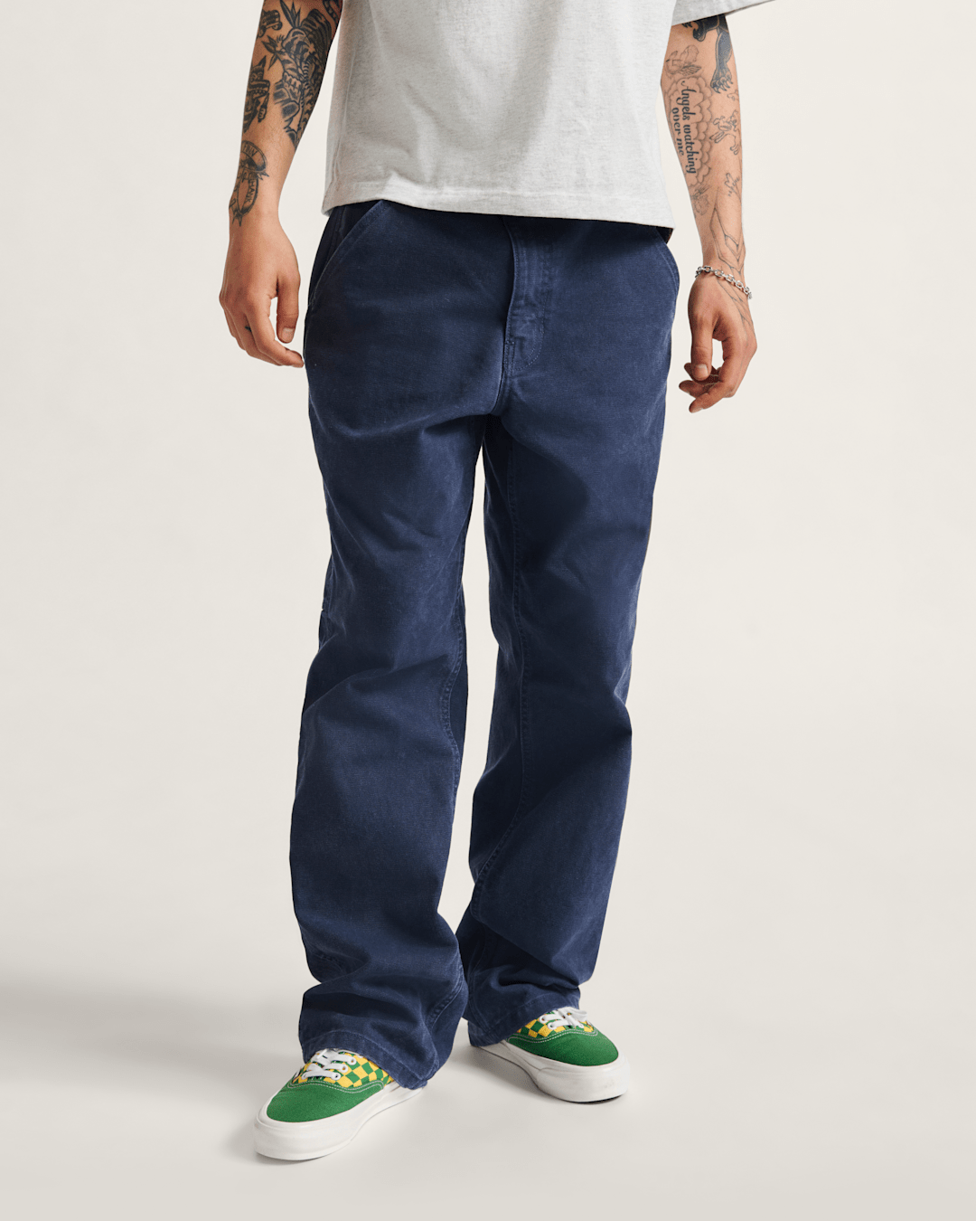 Men Vans Drill Chore Carpenter Vintage Wash Pants in Parisian Night Blue