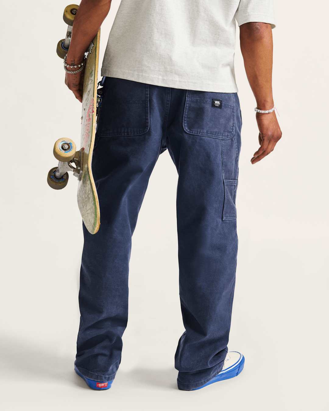 Men Vans Drill Chore Carpenter Vintage Wash Pants in Parisian Night Blue