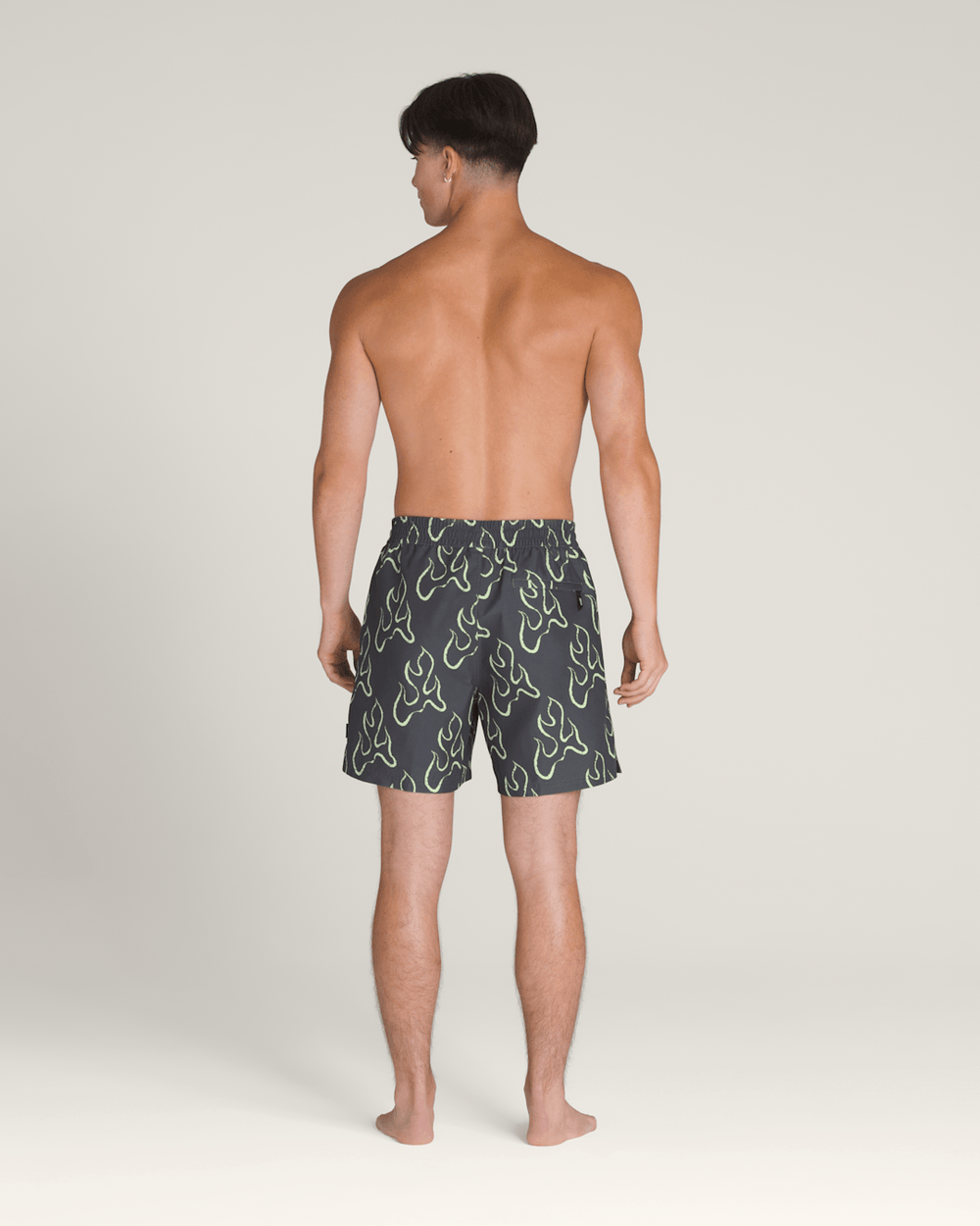 Men Vans Primary Solid Elastic 17'' Boardshorts in Asphalt Grey / Shadow Lime Green