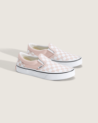 Kids Vans Big Kids Classic Slip-On Checkerboard Shoe in Checkerboard Sepia Rose