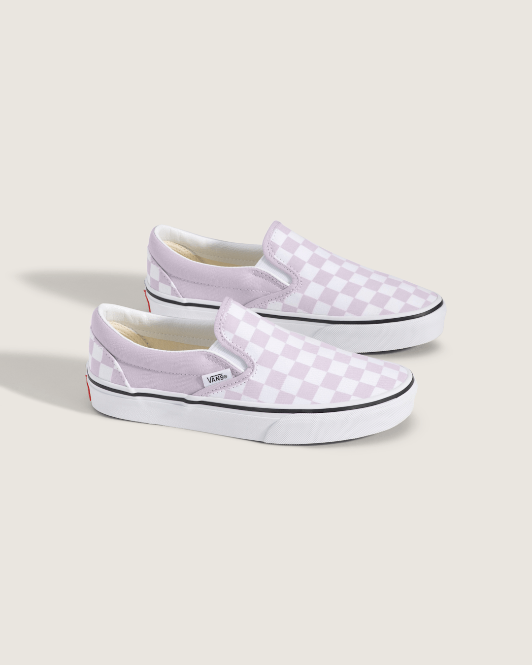 Kids Vans Big Kids Classic Slip-On Checkerboard Shoe in Checkerboard Lilac Mist Purple