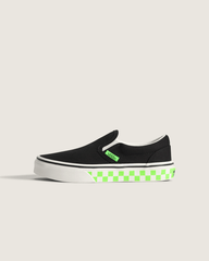 Kids Vans Little Kids Classic Slip-On Shoe in Glow-in-the-Dark Black / Green Gecko