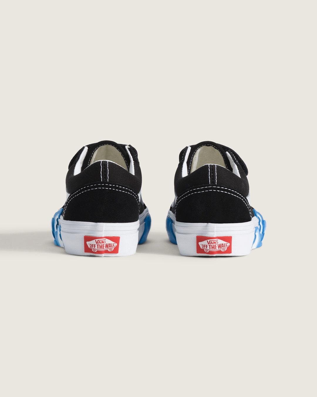 Kids Vans Little Kids Old Skool V Shoe in Black / Bright Azure Blue