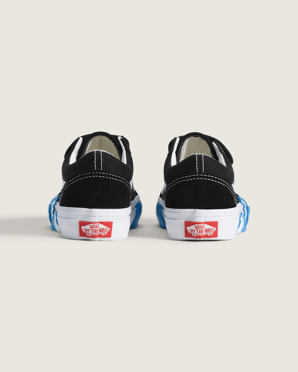 Kids Vans Little Kids Old Skool V Shoe in Black / Bright Azure Blue