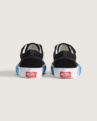 Kids Vans Little Kids Old Skool V Shoe in Black / Bright Azure Blue