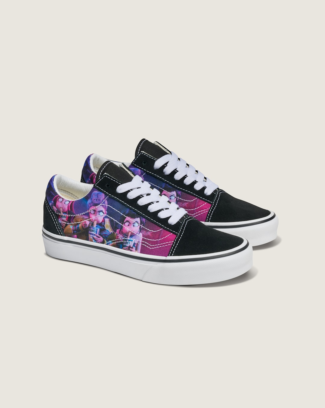 Kids Vans KPop Demon Hunters x Vans Big Kids Old Skool Shoe in Kpop Demon Hunters Black / Purple