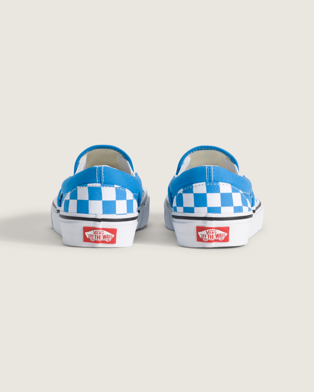 Kids Vans Big Kids Classic Slip-On Checkerboard Shoe in Checkerboard Bright Azure Blue