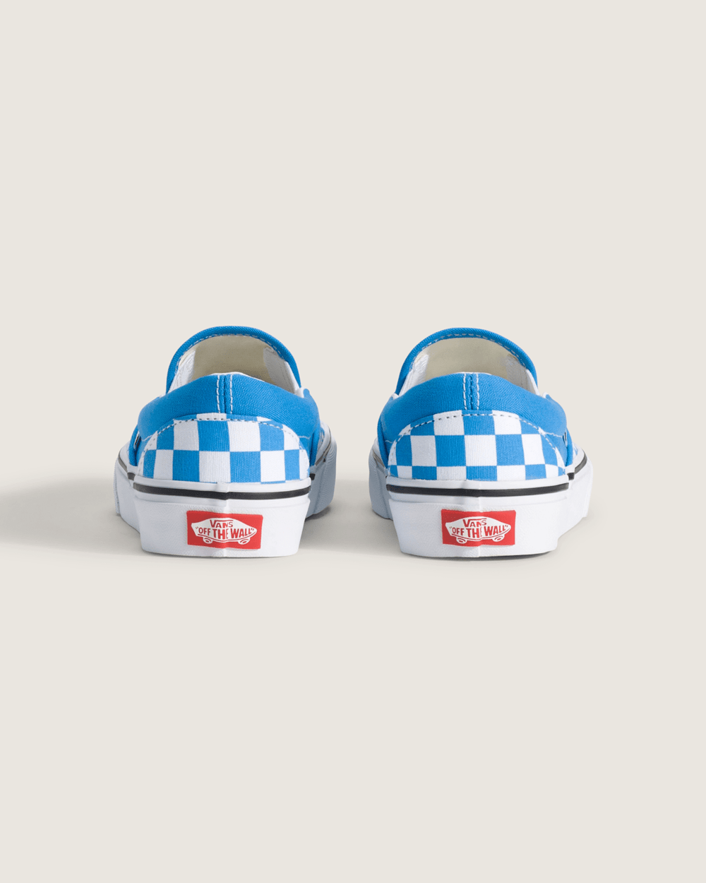 Kids Vans Big Kids Classic Slip-On Checkerboard Shoe in Checkerboard Bright Azure Blue