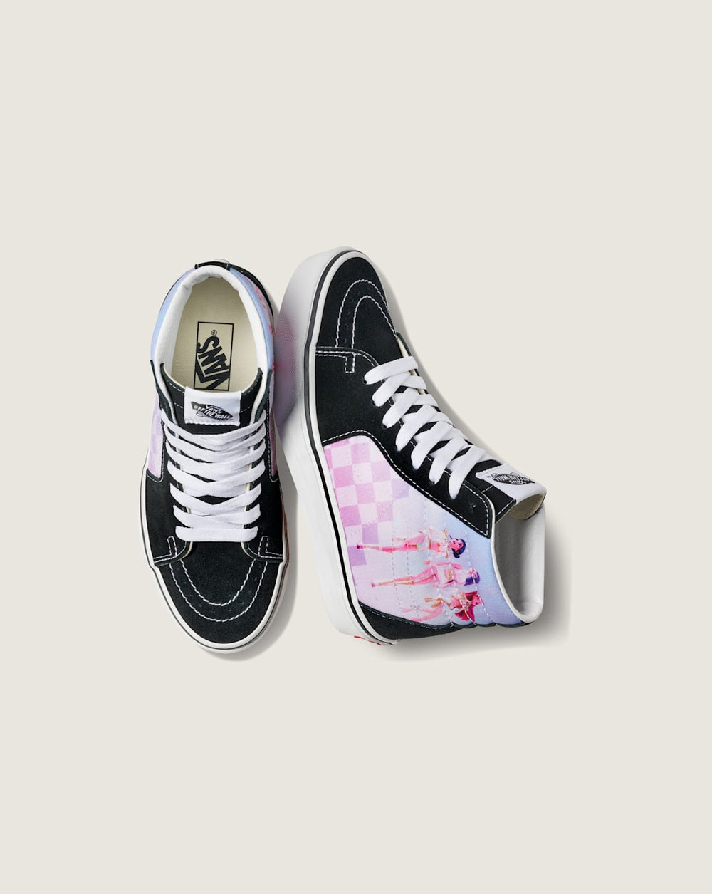 Kids Vans KPop Demon Hunters x Vans Big Kids SK8-Hi Shoe in Kpop Demon Hunters Black / Purple
