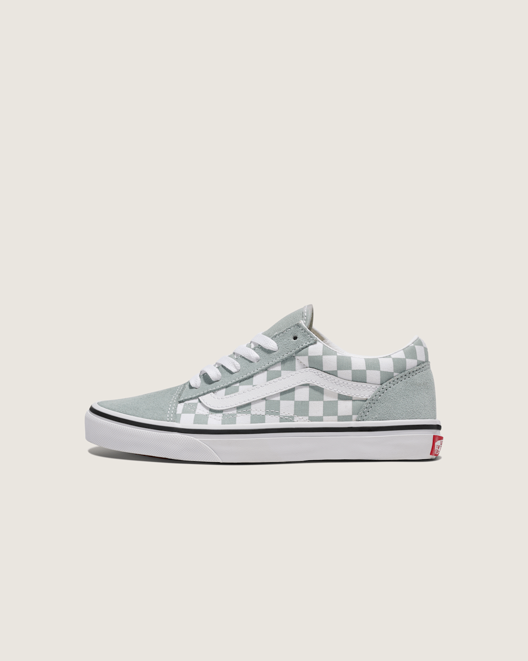 Kids|Sale Vans Big Kids Old Skool Checkerboard Shoe in Checkerboard Green / White