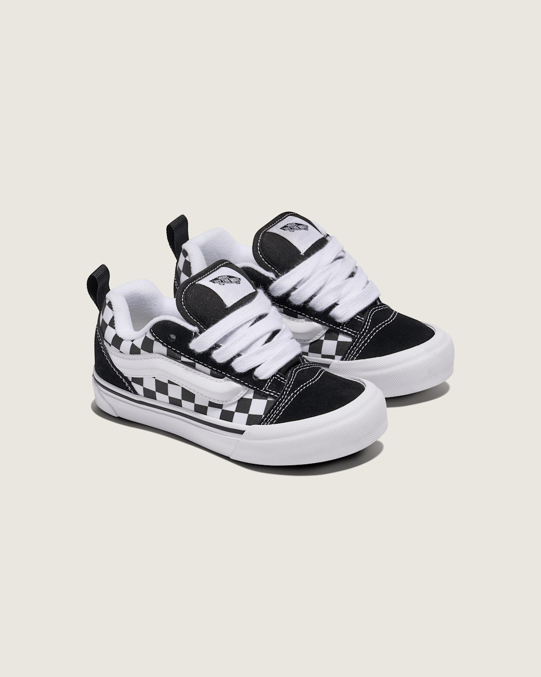 Kids|Sale Vans Big Kids Knu Skool Checkerboard Shoe in Checkerboard Black / True White