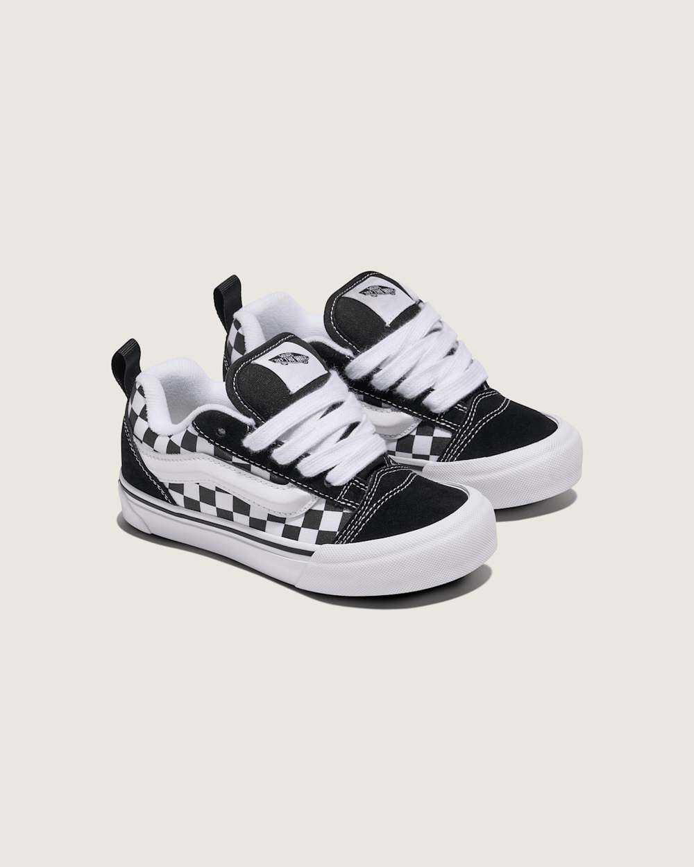 Kids|Sale Vans Big Kids Knu Skool Checkerboard Shoe in Checkerboard Black / True White