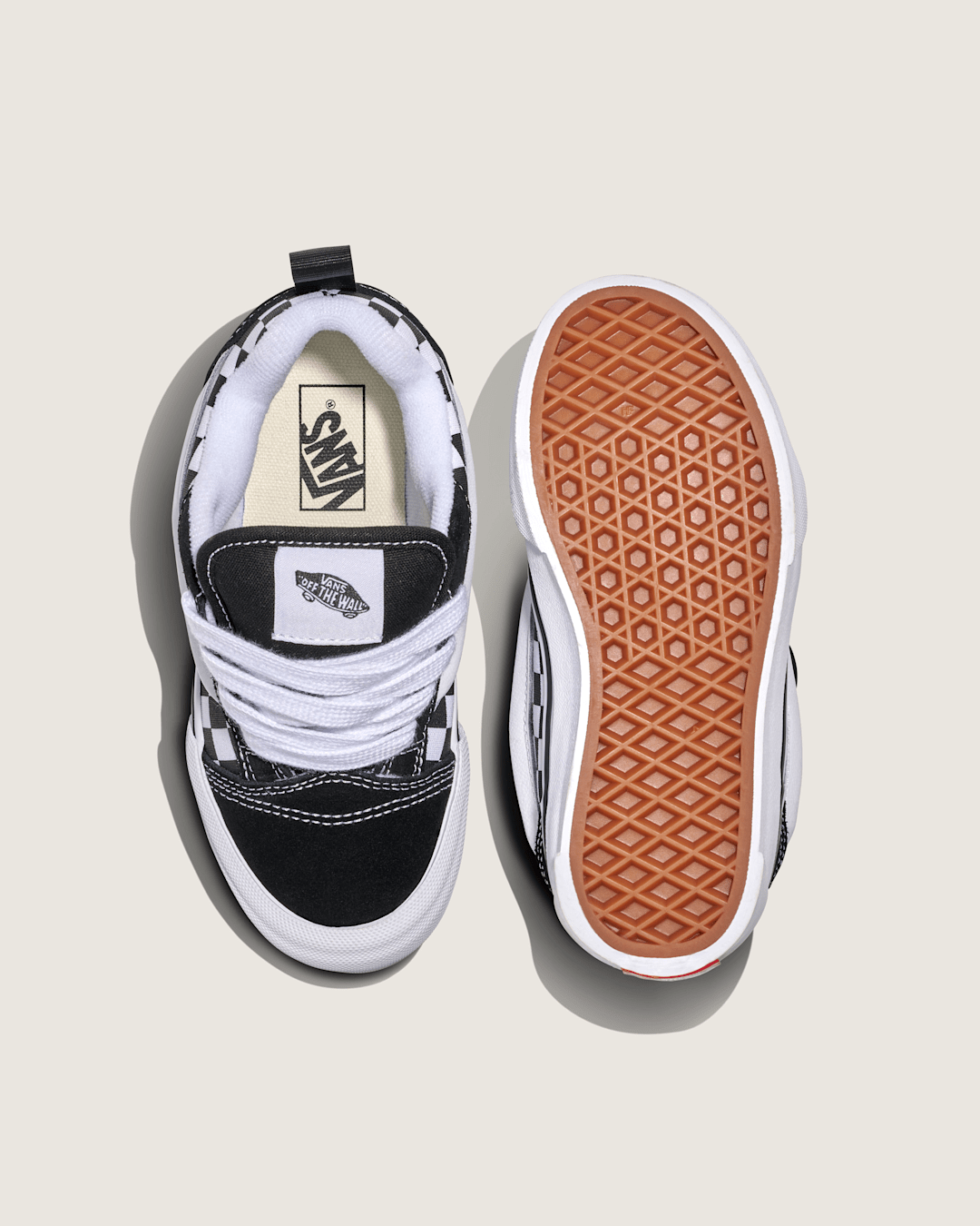 Kids|Sale Vans Big Kids Knu Skool Checkerboard Shoe in Checkerboard Black / True White