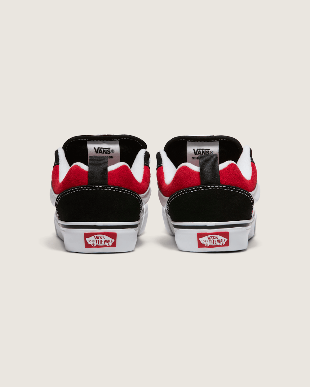 Kids|Sale Vans Big Kids Knu Skool Shoe in Black / Racing Red