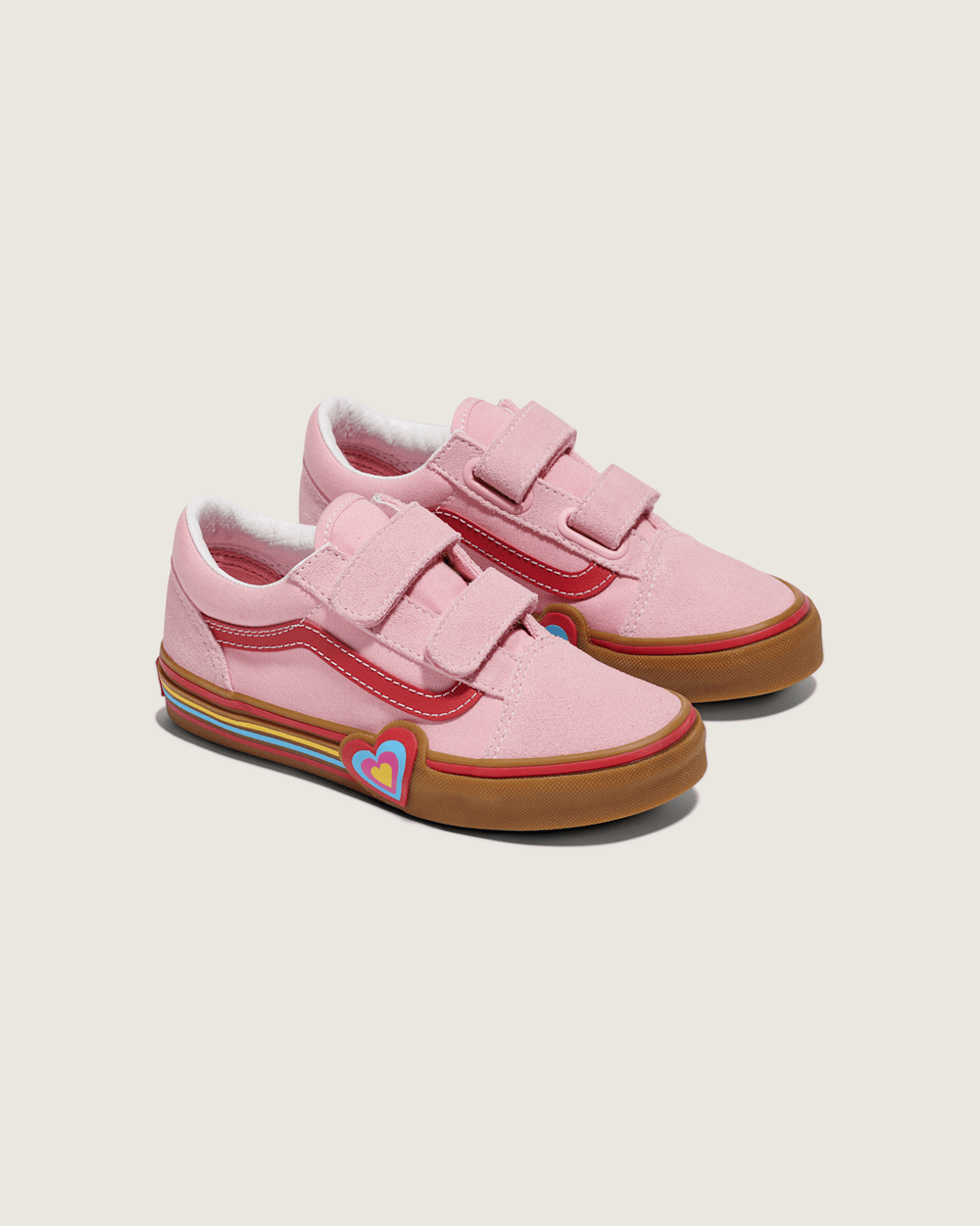 Kids Vans Little Kids Old Skool V Shoe in Gum Pink