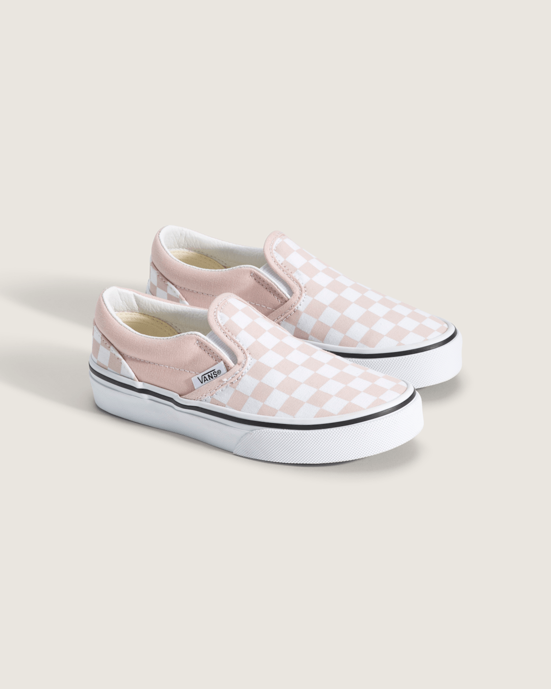 Kids Vans Little Kids Classic Slip-On Checkerboard Shoe in Checkerboard Sepia Rose Pink