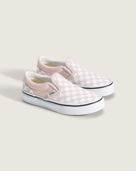 Kids Vans Little Kids Classic Slip-On Checkerboard Shoe in Checkerboard Sepia Rose Pink