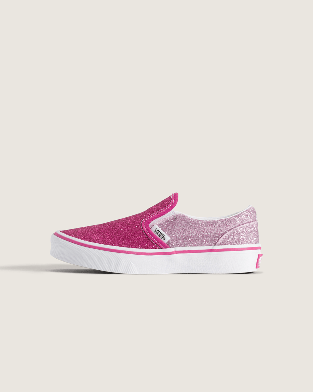 Kids Vans Little Kids Classic Slip-On Shoe in Glitter Raspberry Rose Pink