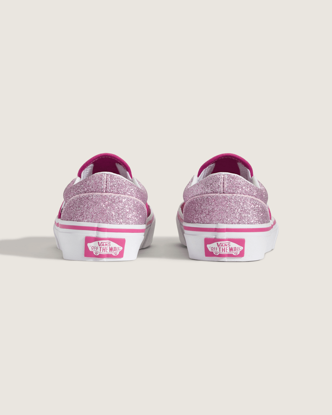 Kids Vans Little Kids Classic Slip-On Shoe in Glitter Raspberry Rose Pink