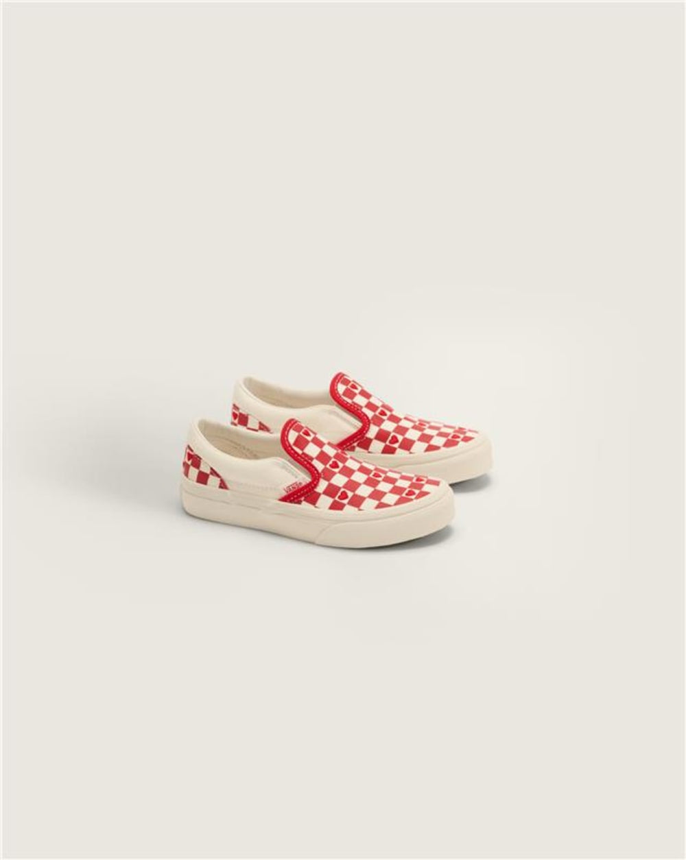 Kids Vans Little Kids Classic Slip-On Checkerboard Shoe in Checkerboard Racing Red / True White