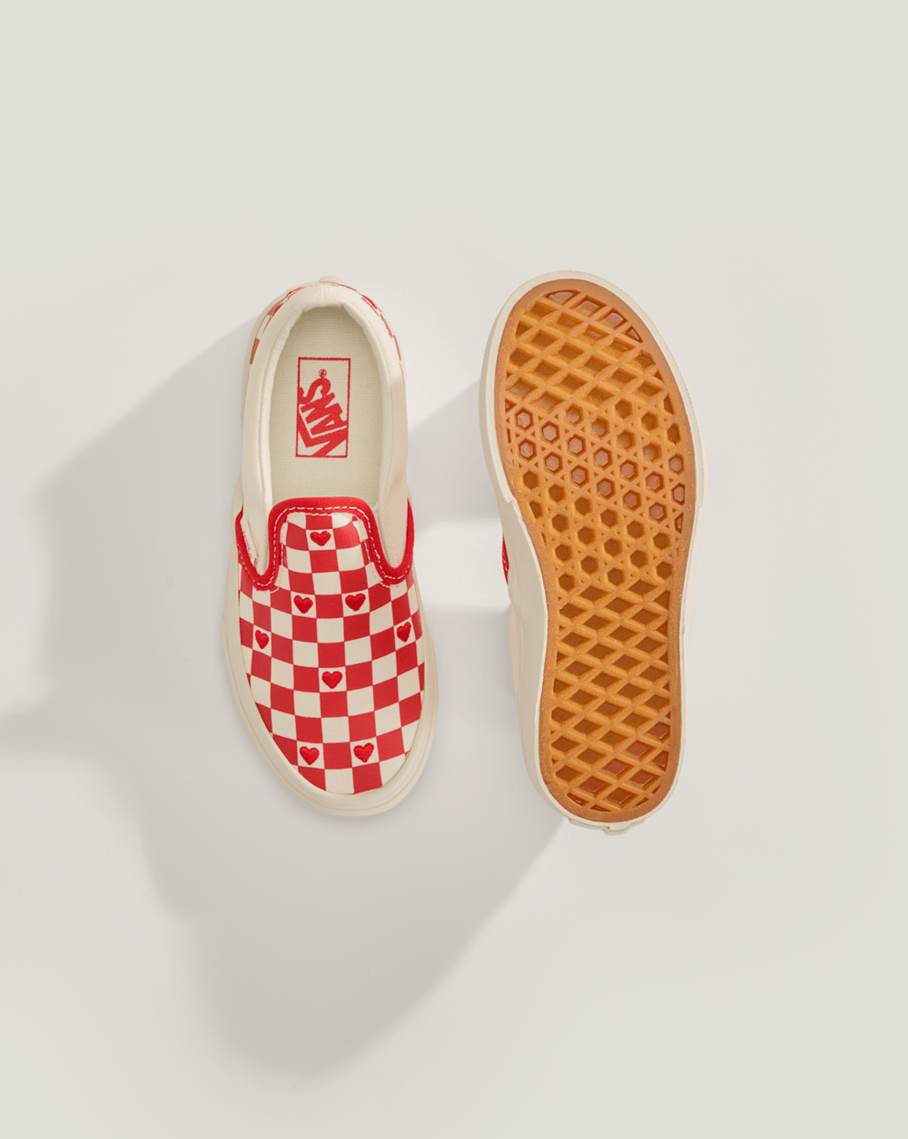 Kids Vans Little Kids Classic Slip-On Checkerboard Shoe in Checkerboard Racing Red / True White