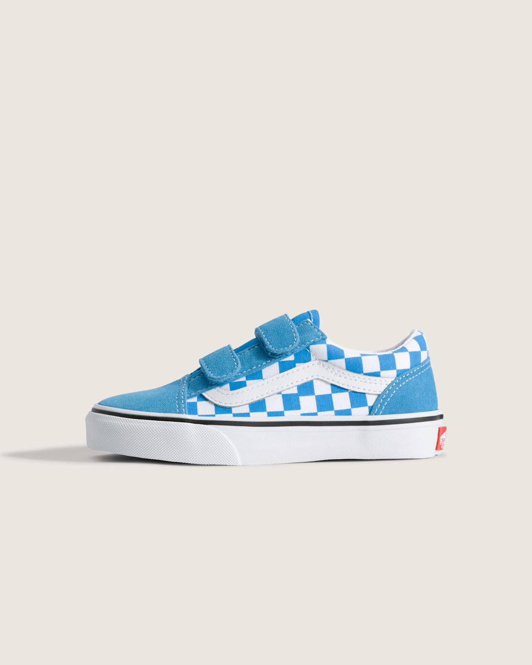 Kids Vans Little Kids Old Skool V Checkerboard Shoe in Checkerboard Bright Azure Blue