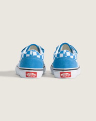 Kids Vans Little Kids Old Skool V Checkerboard Shoe in Checkerboard Bright Azure Blue