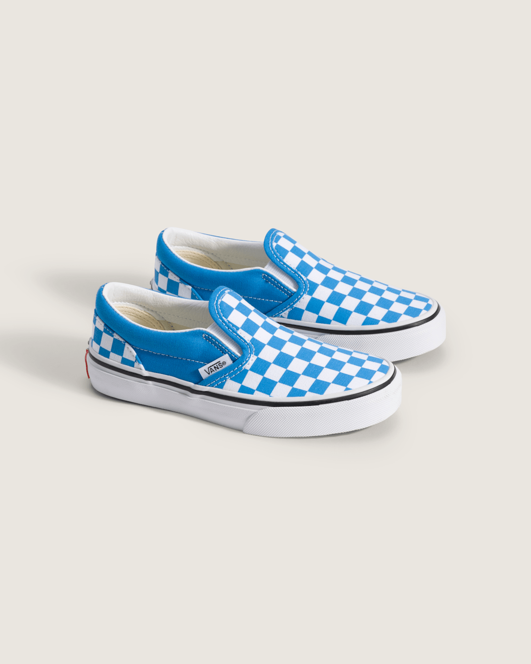 Kids Vans Little Kids Classic Slip-On Checkerboard Shoe in Checkerboard Bright Azure Blue