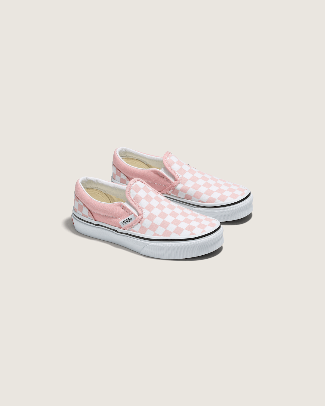 Kids Vans Kids Classic Checkerboard Slip-On Powder Pink/True White Shoes