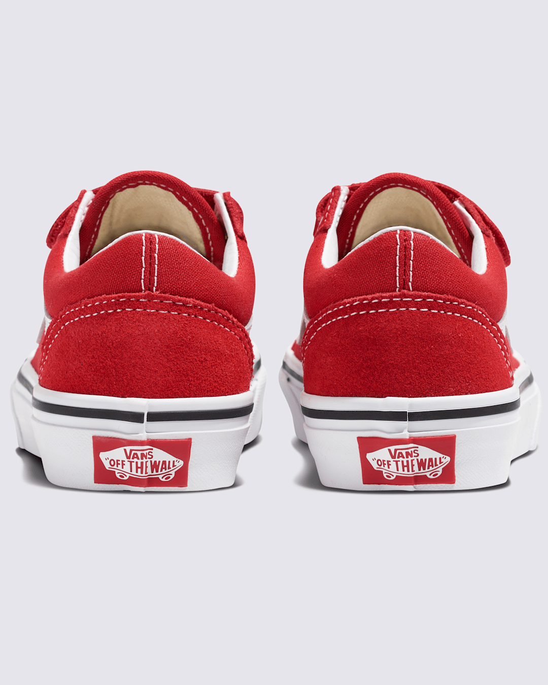 Kids Vans Little Kids Old Skool V Shoe in Racing Red / True White