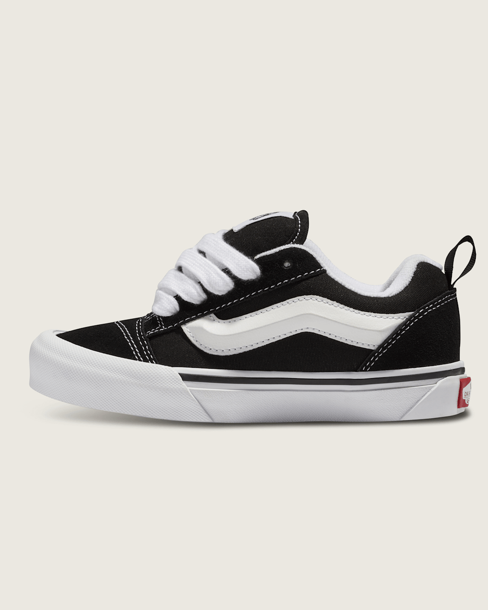 Kids Vans Little Kids Knu Skool Shoe in Black / True White