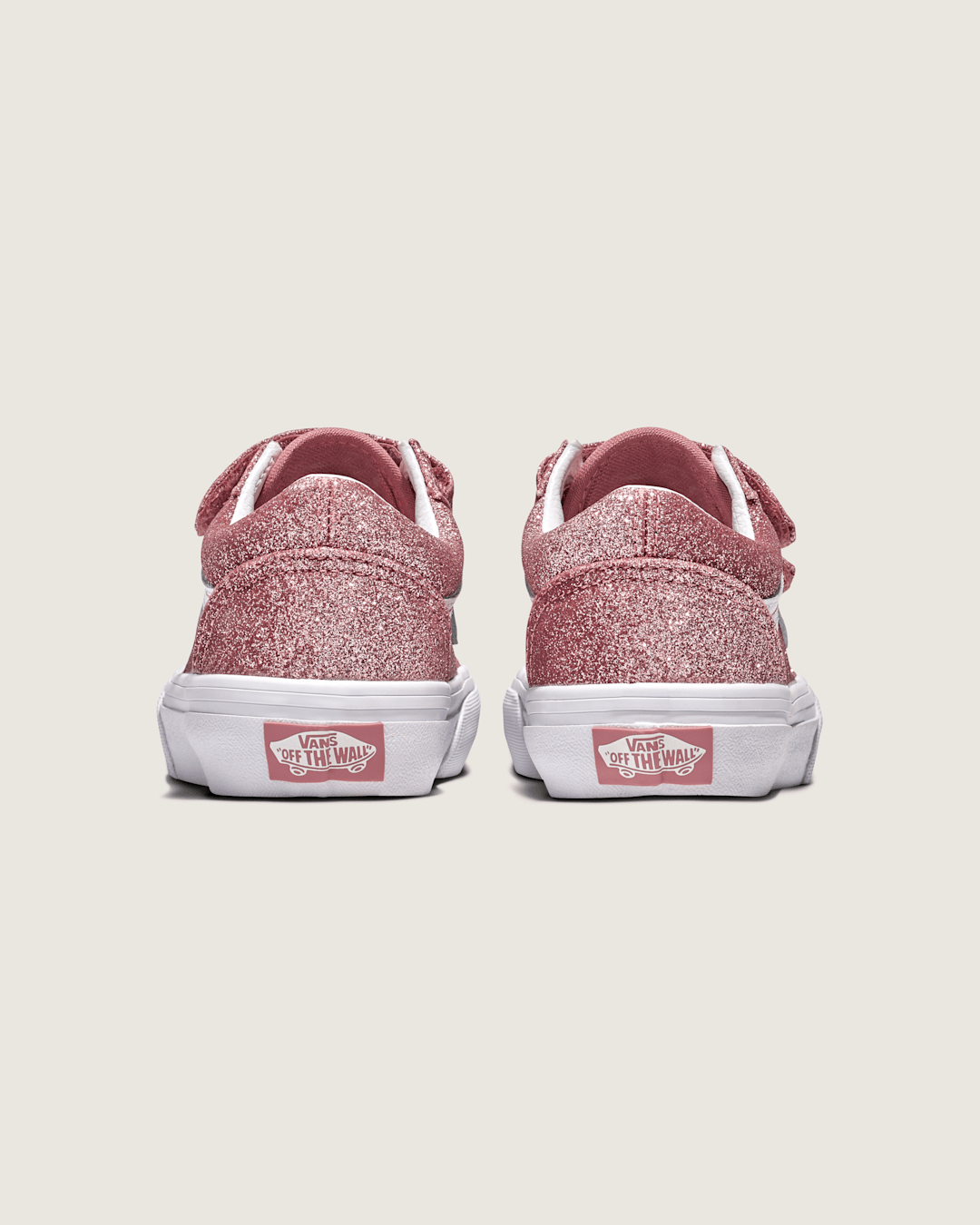Kids Vans Little Kids Old Skool V Shoe in Glitter Rose Gold Pink
